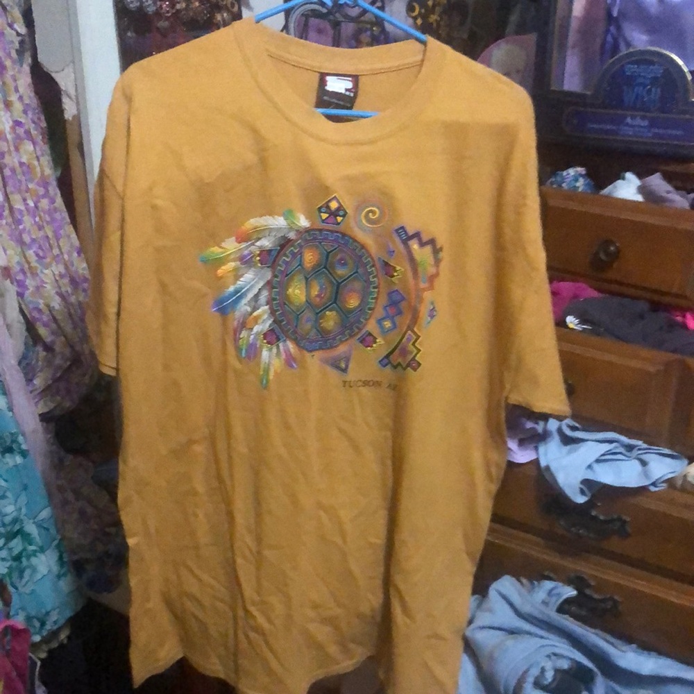 Vibrant Yellow Short Sleeve Tee with Graphic Design